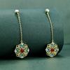 Jewelry Valentine's Day earrings, temperament 925 exquisite original design Dunhuang caisson pattern medieval earrings