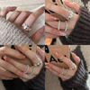 Geometric Style Adjustable Open Ring For Women Chic Minimalist Beaded Design In Silver Color Perfect For Fashionable Commute 2023 Winter Collection