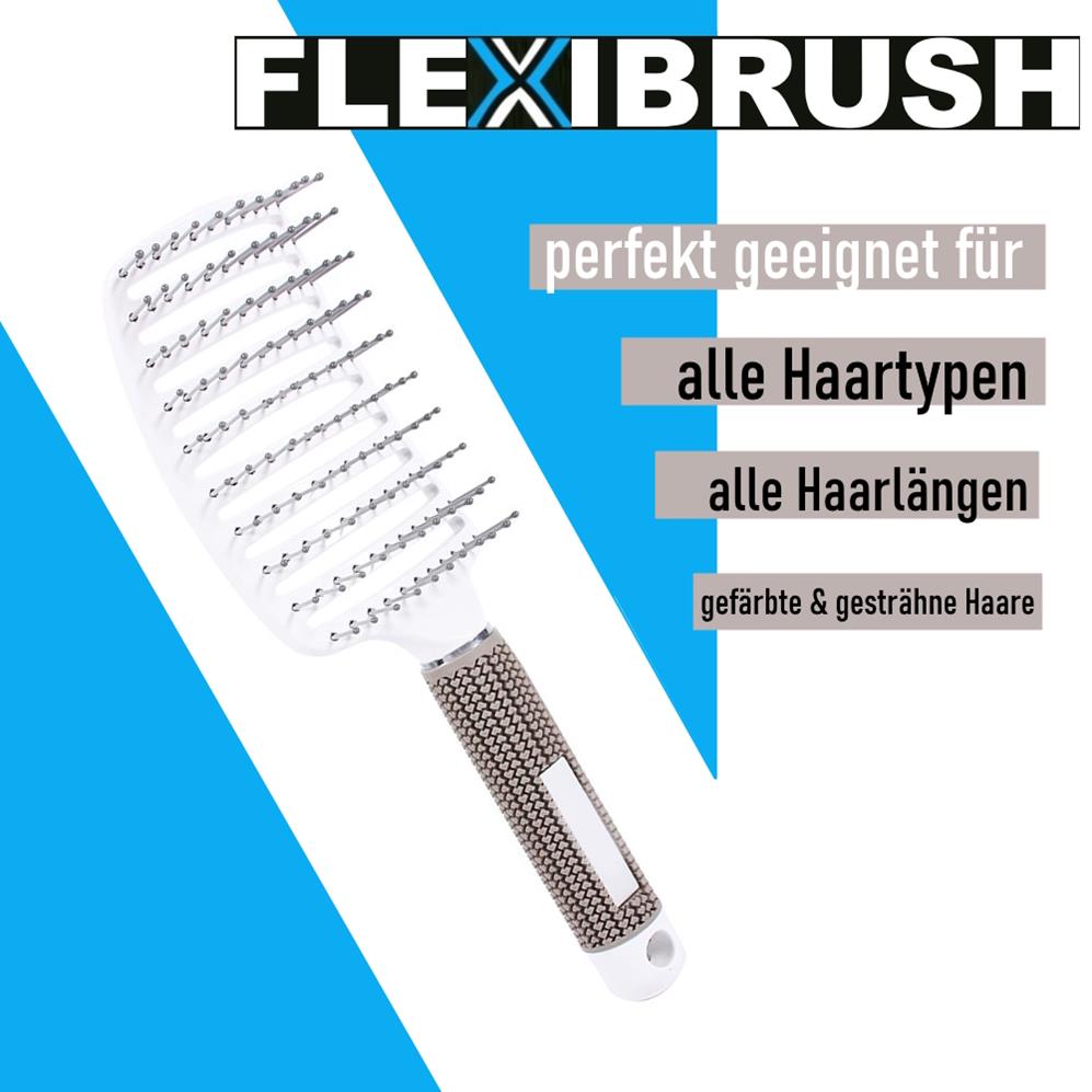 FLEXIBRUSH Anti-Pull Hairbrush Detangler Brush Head Massage Comb Detangling