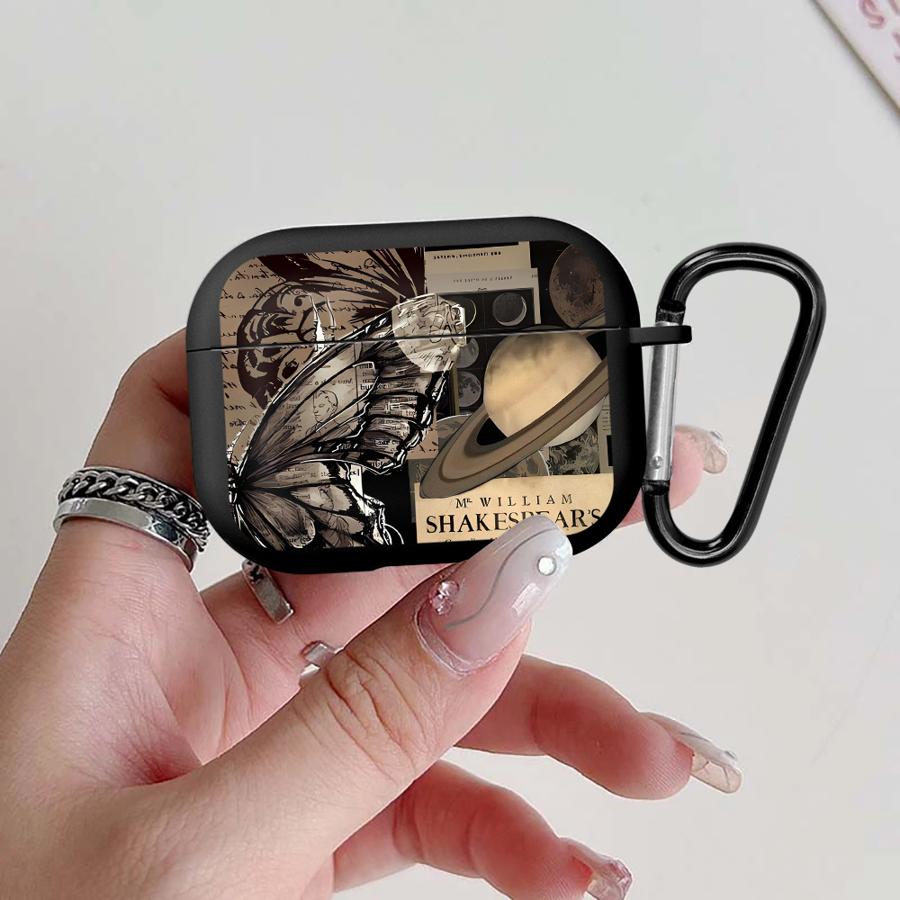 

Earphone Cases Cover Case For Airpods Pro2 2 Pro 4 Pro3 1 3 Vintage Collage Butterfly Planets Airpods 4