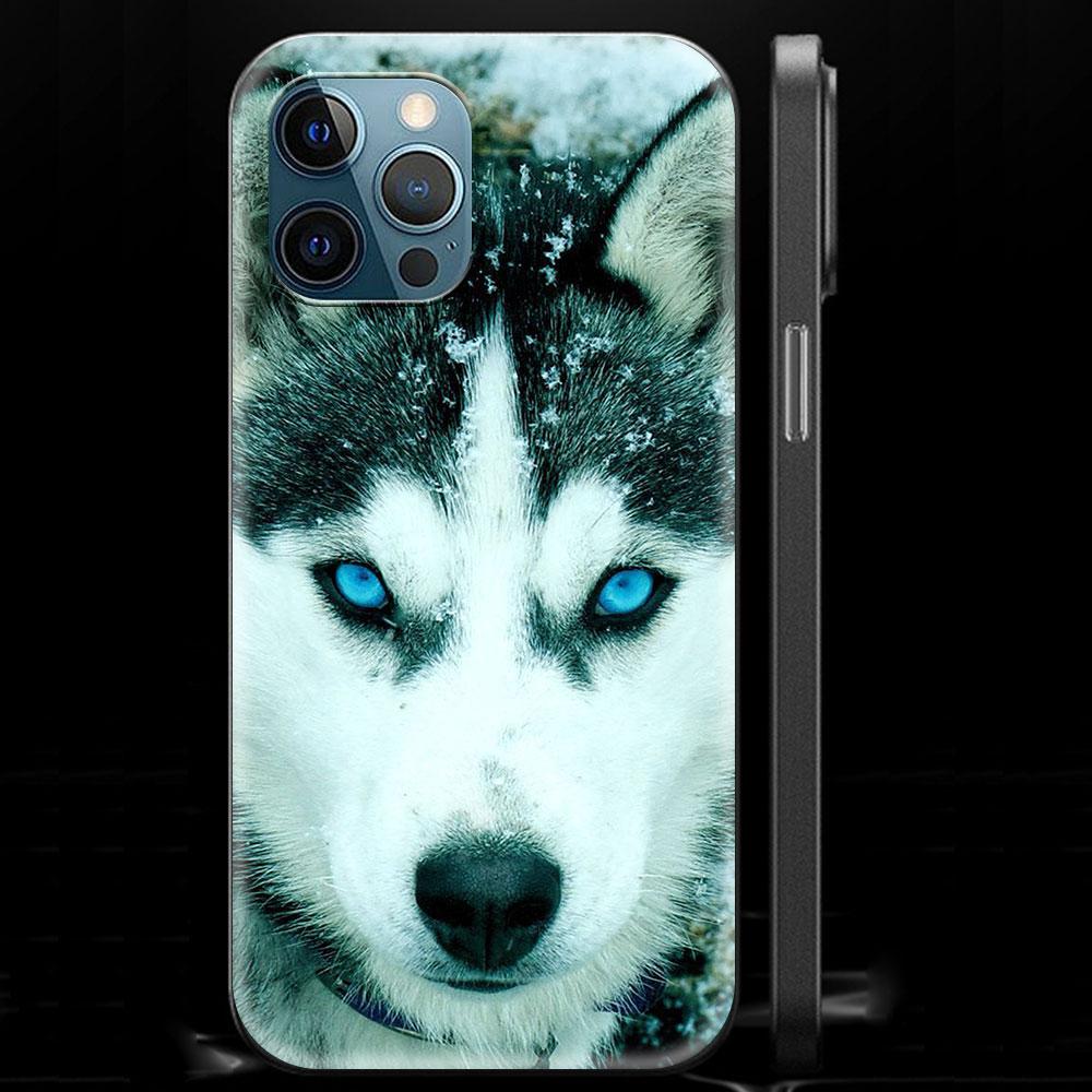 

Роскошный чехол для телефона с милым щенком Аляскинского хаски для iPhone 13 15 14 12 11 Pro MAX XR X SE XS 7 8 Plus, черный матовый силиконовый чехол iPhone 13Pro Max