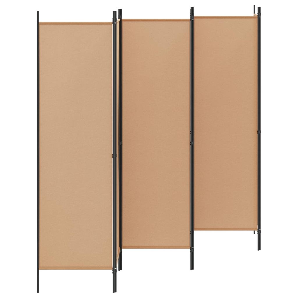 6 Panel Room Divider Beige 300 X 180 Cm Fabric