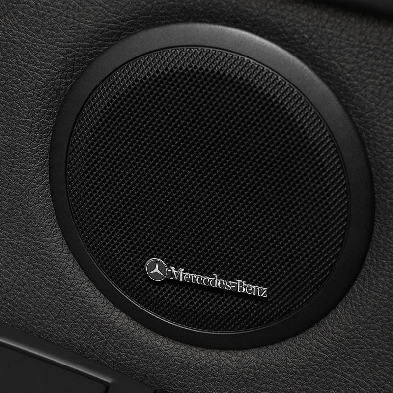 2/4pcs Car 3D metal Aluminum audio decorate Emblem Stickers for Mercedes-Benz W210 W211 W212 W222 A C E G S R CLS CLA CLK SLK