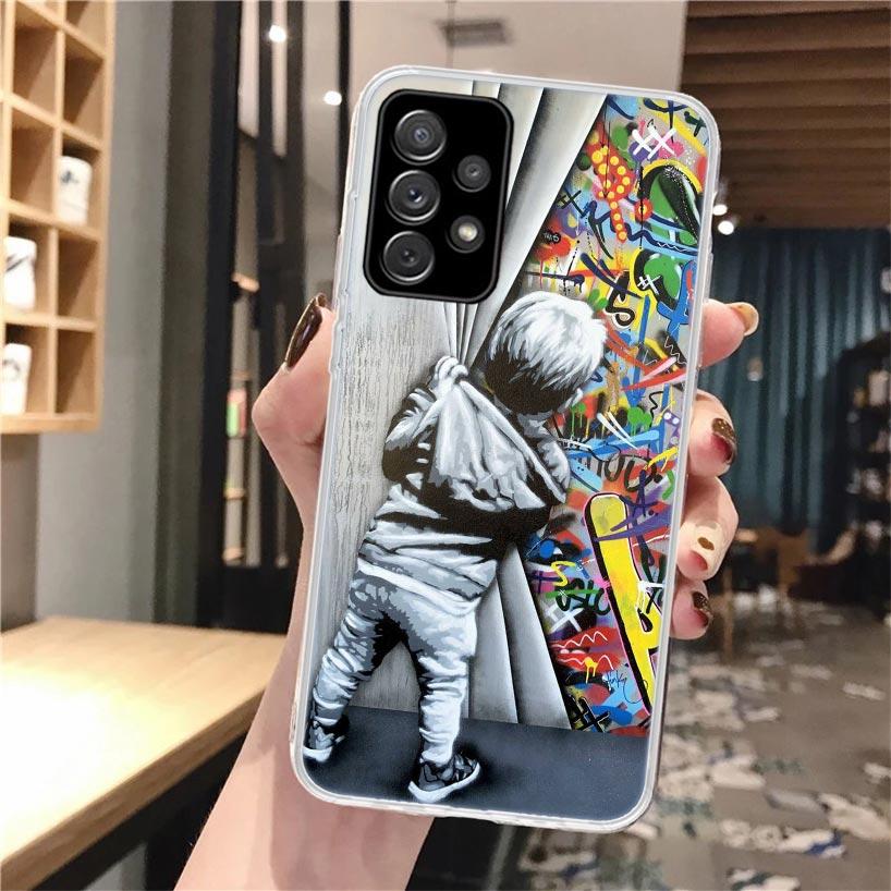 

Banksy Graffiti Art Soft Phone Case For Samsung Galaxy A16 A26 A36 A56 A15 A14 A13 A55 A54 A53 A35 A34 A33 A25 A24 A23 A05S A04S Samsung A52