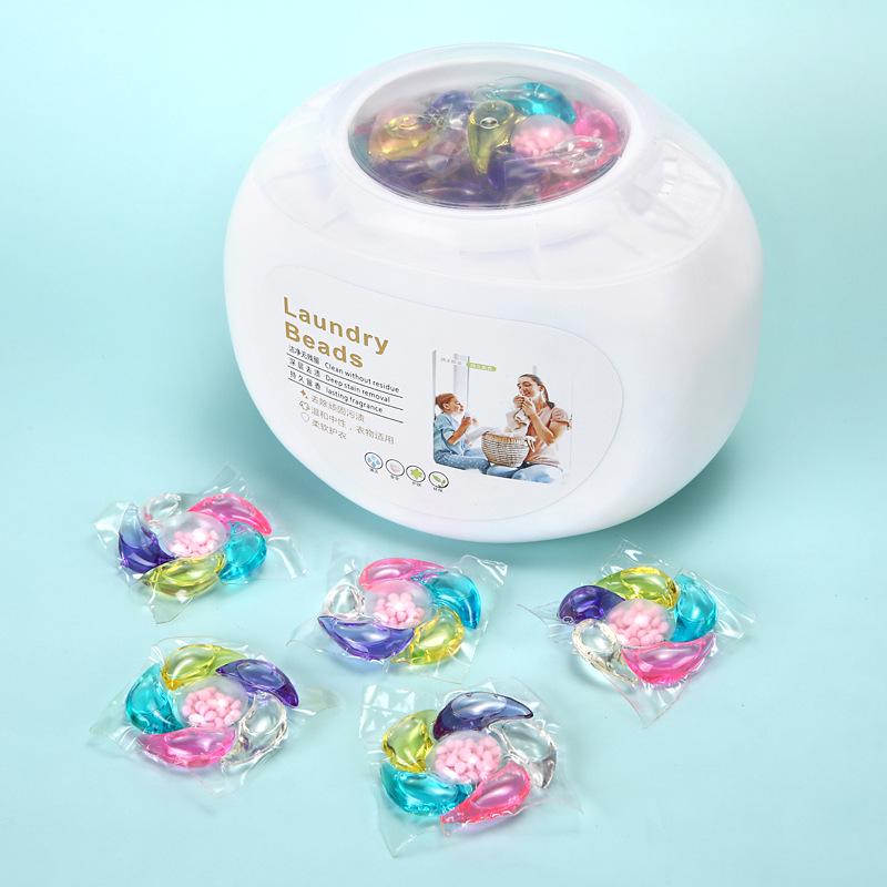 3-in-1 Laundry Capsules: Long-Lasting Fragrance, Highly Concentrated Detergent, Powerful Stain Removal, Three-Chamber Beads.