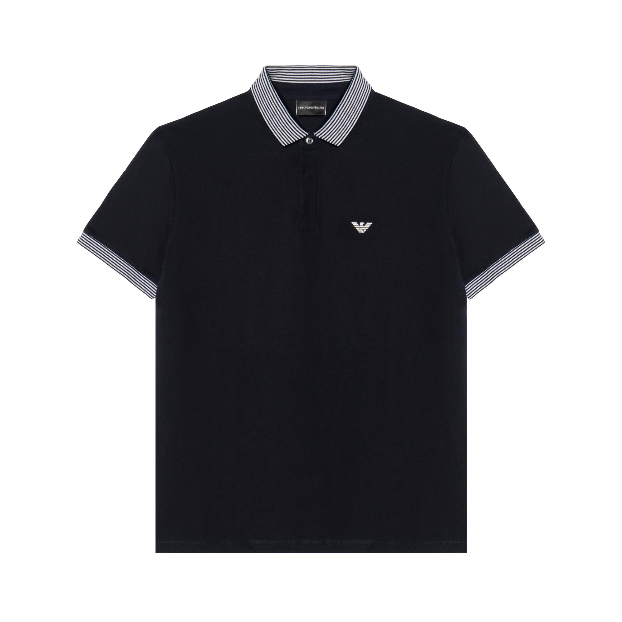 Emporio Armani SS23 Solid Color Logo Print Short Sleeve Polo Shirt Men tops 3H1F84-1J46Z-0930 L