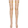 Gold Cross Leg Rope, Strap Stockings, Adult Sex Underwear Sex Stockings, Sexy Thigh Ring Patent Leather Socks