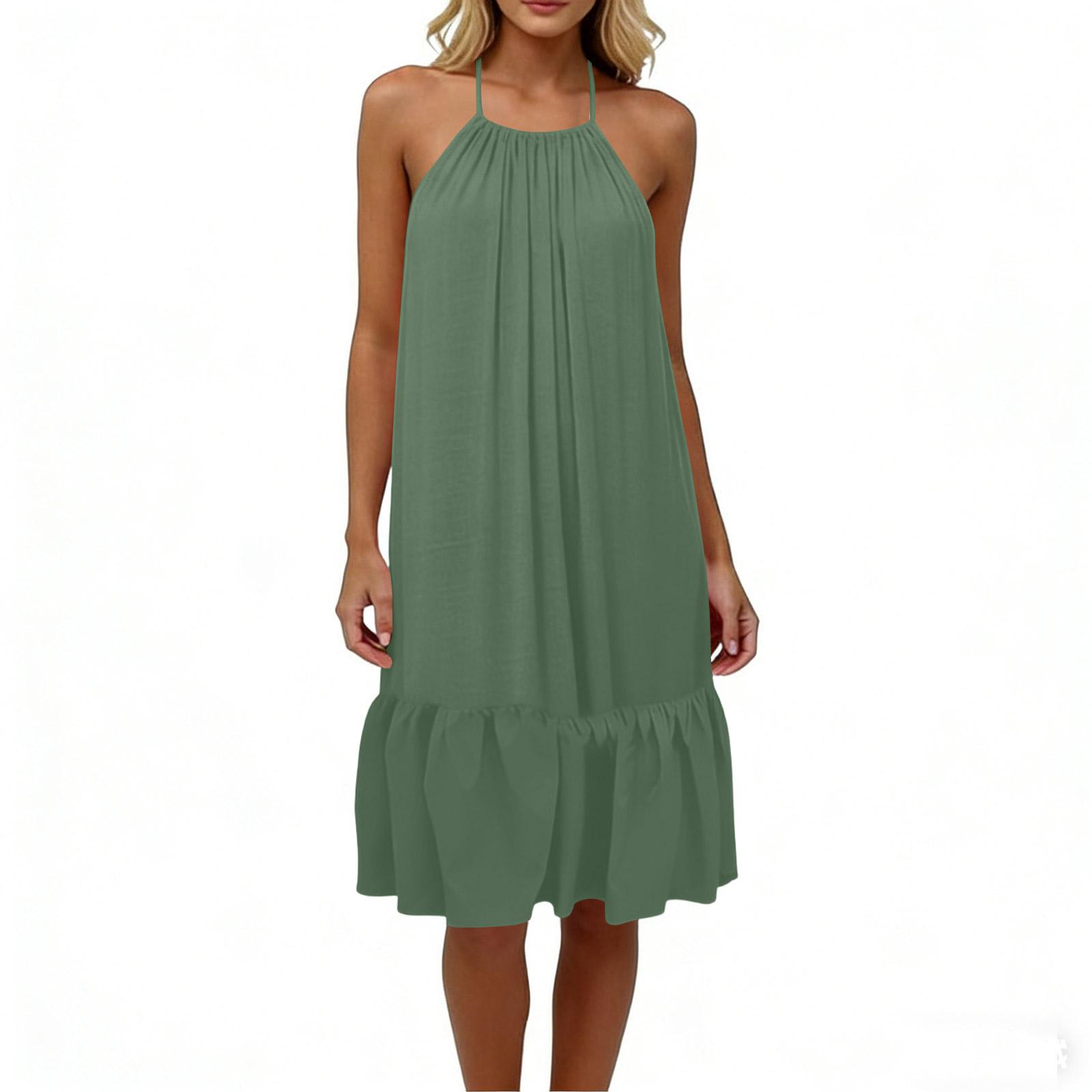 Женское модное цветное платье без рукавов M