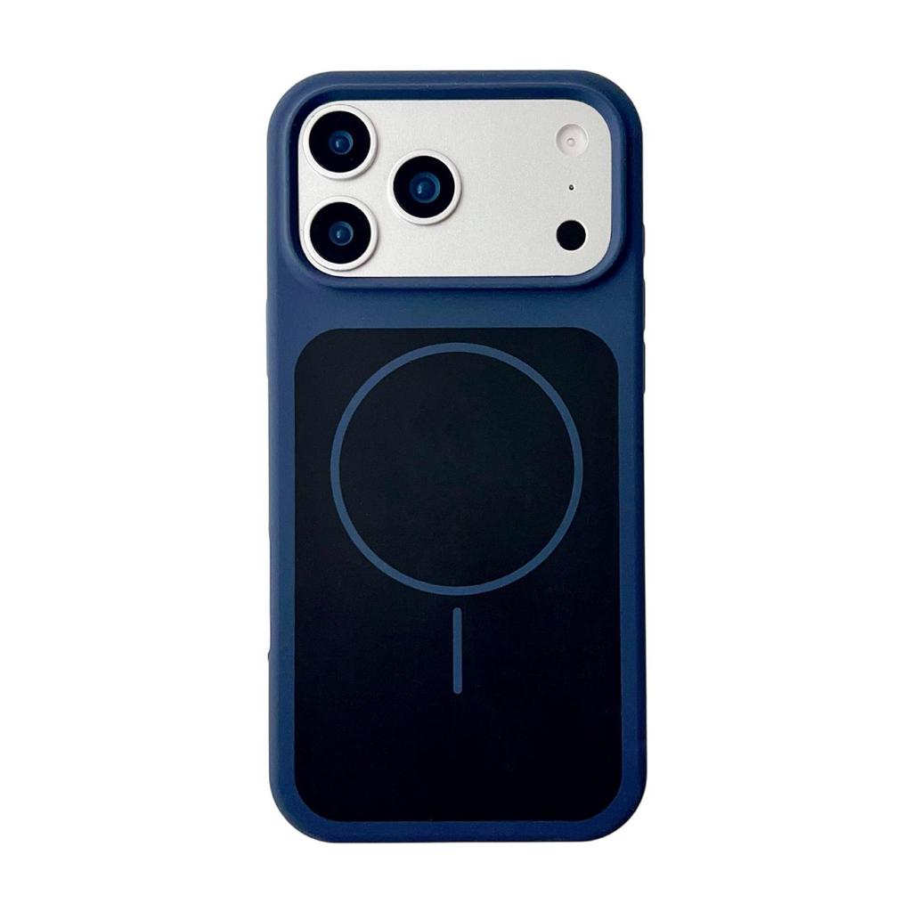 Dual-Color Liquid Silicone Magnetic Case for iPhone 17 Pro Max, Drop-Proof with Full Coverage and Contrasting Colors.
