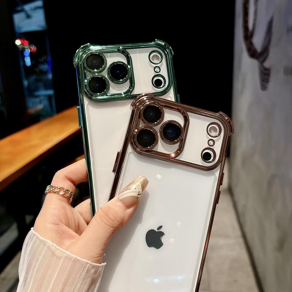 Electroplated Transparent Drop-Proof Case for iPhone 16 Pro Max/Apple 17/15/14