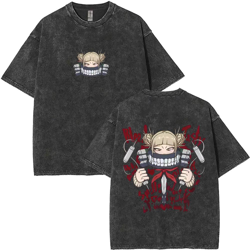 Washed Vintage Anime My Hero Academia All Might Plus Ultra Gym Graphic T Shirt Men Women Fitness Casual Cotton Short Sleeve Tees