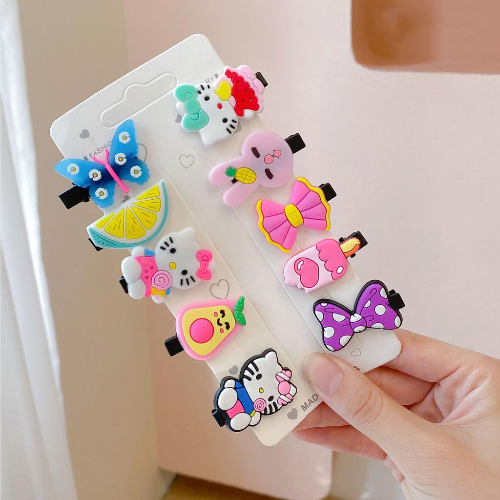 10 bucăți/set noi agrafe de păr cu unicorn drăguț de desene animate pentru fete, agrafe de păr colorate, dulci, pentru copii, accesorii de păr pentru fete