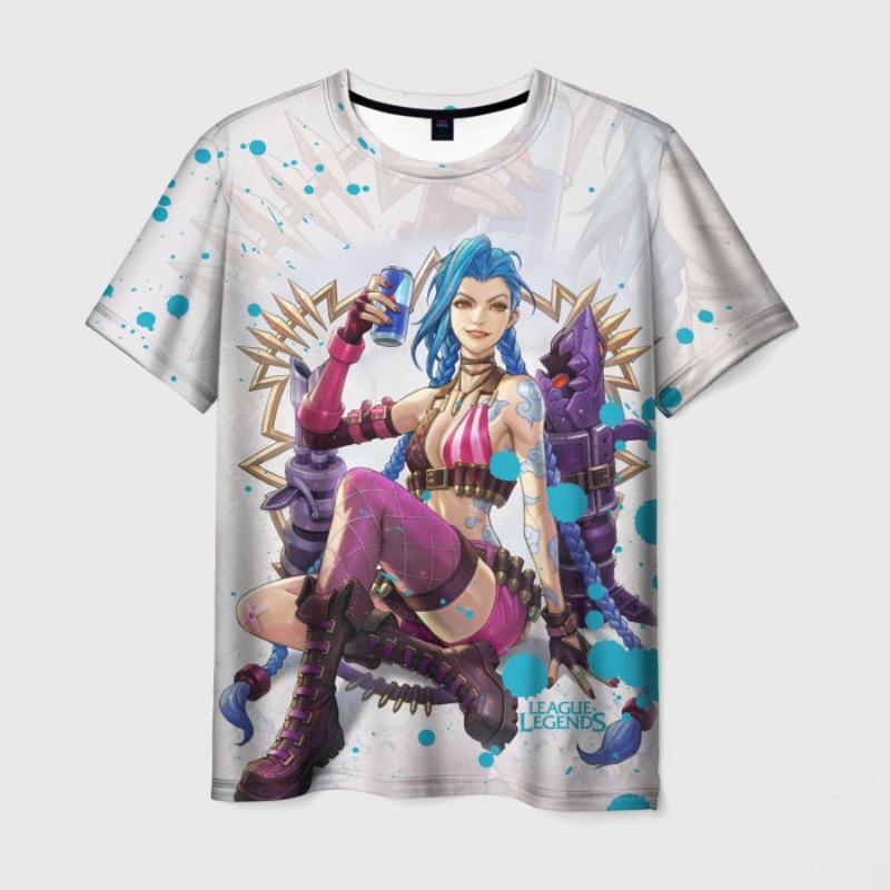 

Аніме Arcane League Jinx Graphic 3D Printed T-Shirt Чоловіки Жінки Короткий рукав O-образним вирізом Футболка Casual Harajuku Y2k Верхній одяг 3XL