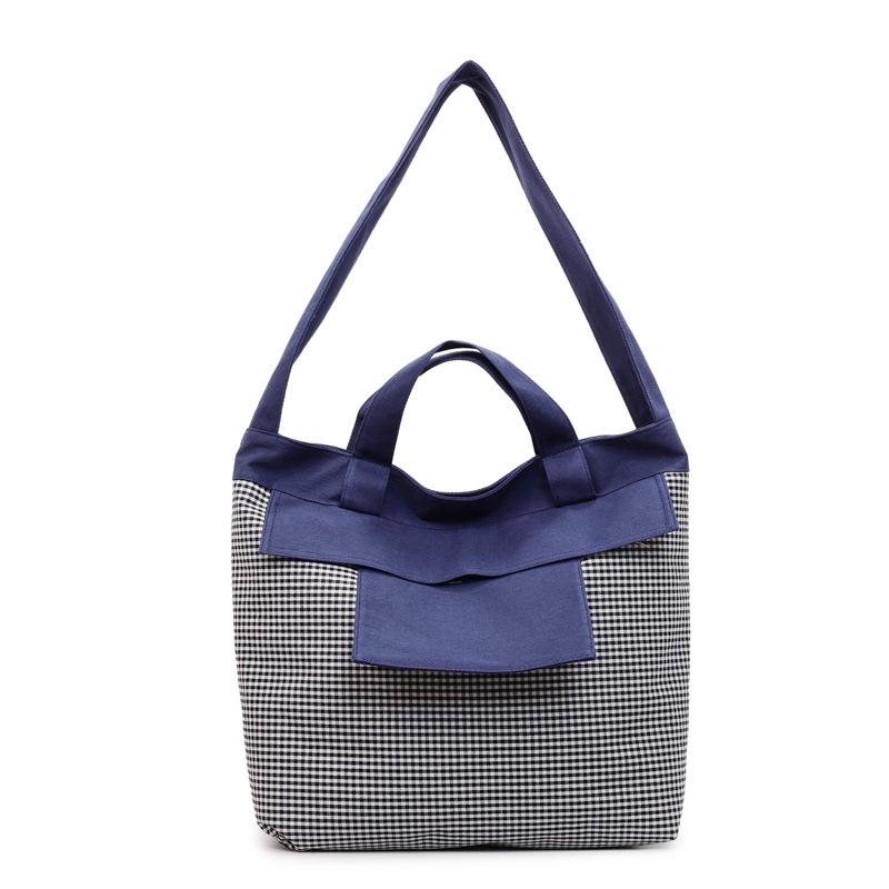 

Casual Plaid Canvas Bag Women s New Commuter Light Shoulder Messenger Bag