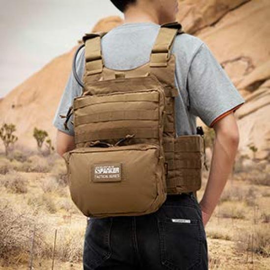 [EXCELLENT ELITE SPANKER] Backpack Military Nylon Hydration Molle Pouch Water Repellent Large Capacity Bag Military Hydration Mountaineering Running