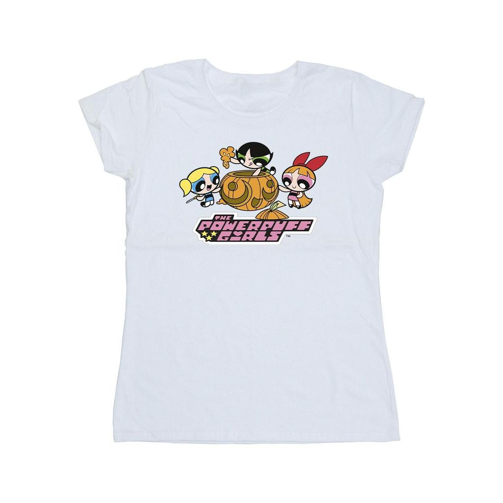 The Powerpuff Girls Womens/Ladies Girls Pumpkin Cotton T-Shirt