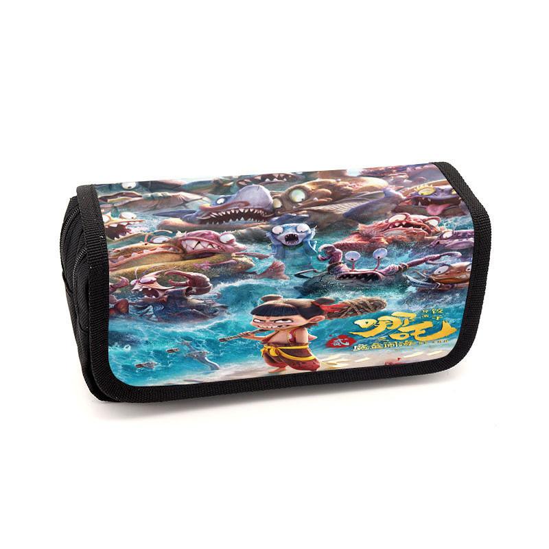 Childrens Minimalist Pencil Case With Ne Zha Print Design For Daily School Use