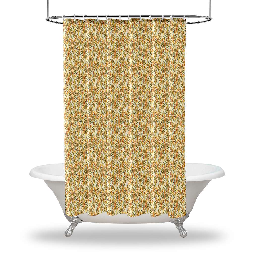 

Занавеска для душа с художественным принтом/водонепроницаемые занавески для душа для украшения вашей ванной комнаты-листья, ветки деревьев, осенние полосы, природа