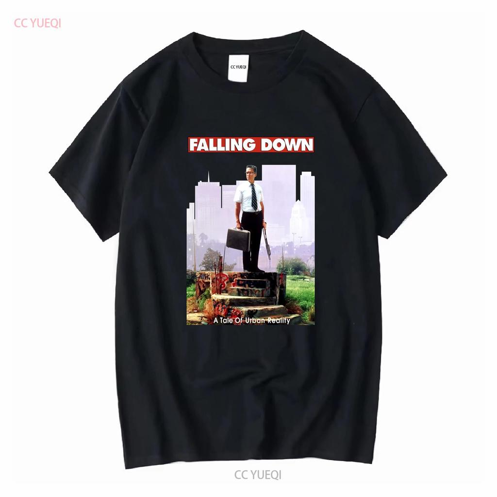 Falling Down T shirt black movie poster Michael Douglas all sizes S 5XL vintage Washed Soft Top For Everyday Wear Breathable