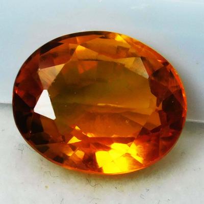 Natural Orange Sapphire 7.1ct Oval Cut Certified Loose Gemstone