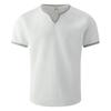 Men's Summer V-neck Top Casual Loose Short Sleeved Shirt
