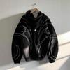 Unisex Straatstijl Trendy Kruisprint Losse Hoodie Vest