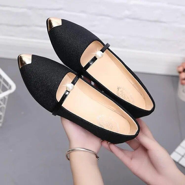 Women's Shoes Fashion Casual Summer 2024 Elegant Pearl Low Heel Shoes for Women Classic Luxury Pumps Ladies Office Slip On Shoes