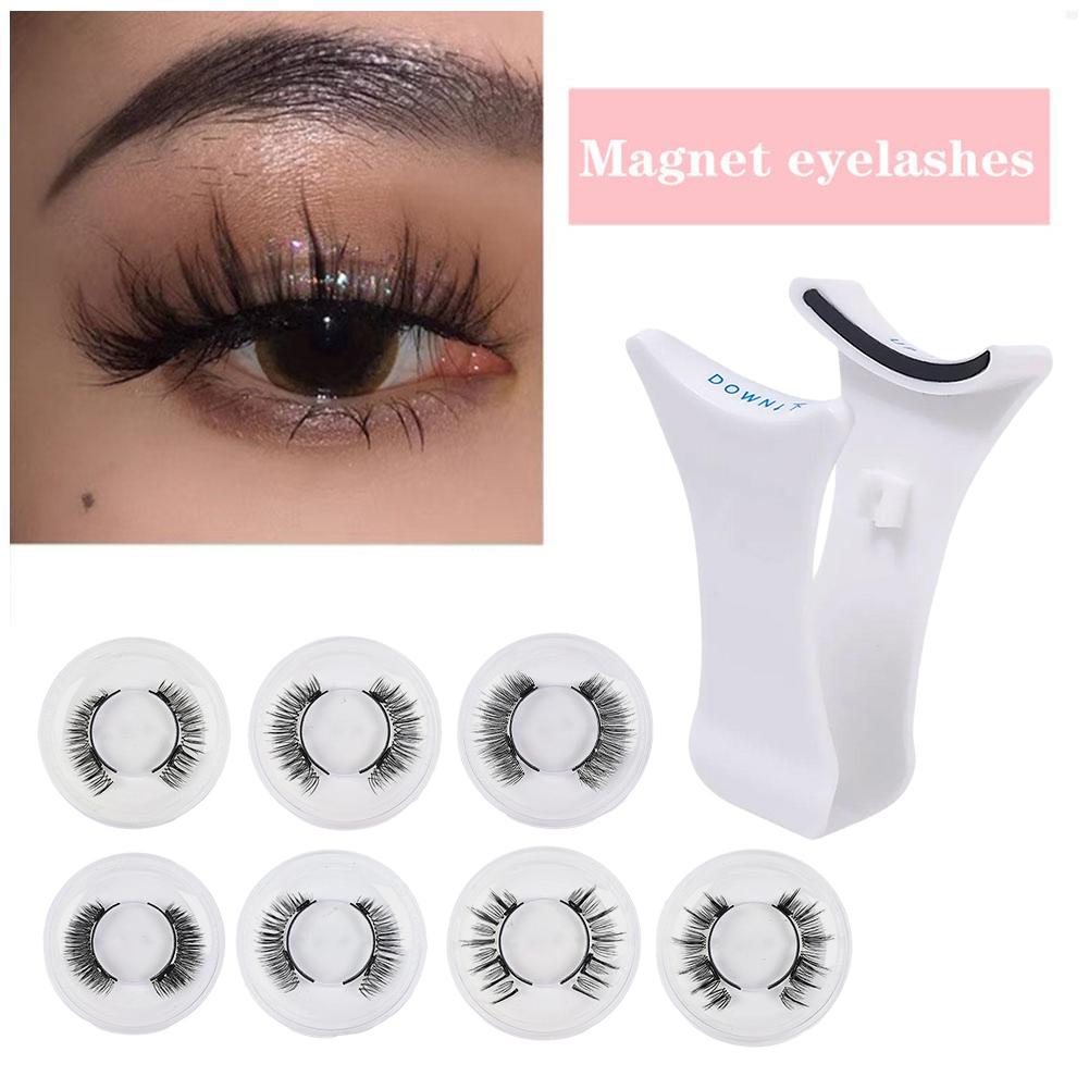 Super Magnetic Eyelashes Handmade 3D Natural Magnetic False Eyelashes + Clip Reusable Magnetic Eyelashes Tweezers Set
