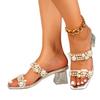 Mode Mode Sandalen für Damen 2025 Damen High Heels Offene Zehen Große Größe Perle Transparent Gerades Band Damen Sandalenschuhe
