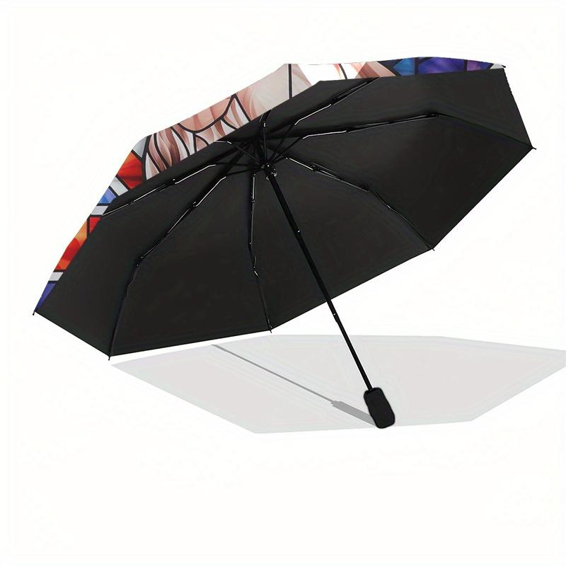Stained Skull Artwork - Gothic Home DecorUmbrella, Portable 3-Fold Compact Umbrella,Christmas Gift ES639