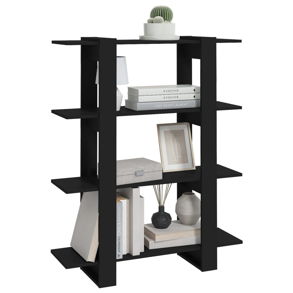 Bookshelf Room Divider Black 100x30x123.5 cm