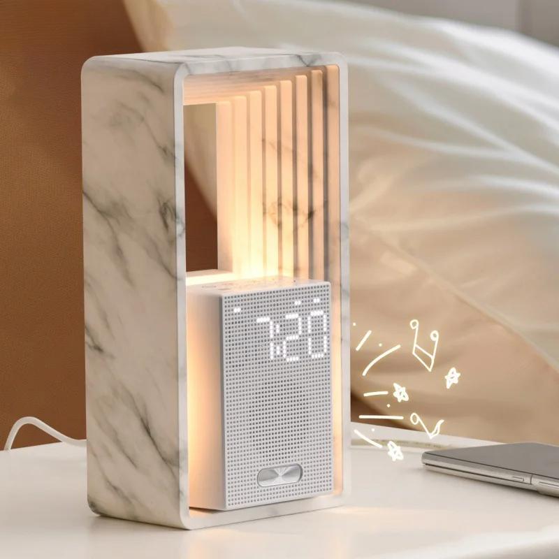 

Simulated Sunrise Wake-up Alarm Clock White Noise Sleep Sound System Small Night Light High Aesthetic Bedside Table Lamp Marble color