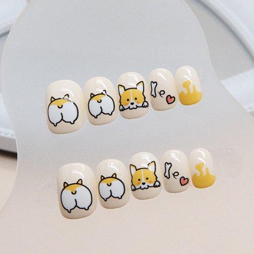 

Nail tips for attaching Shiba Inu art points [24tips]