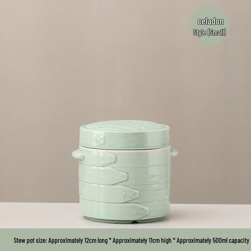 Ru Han Ceramic Double Lid Stew Pot