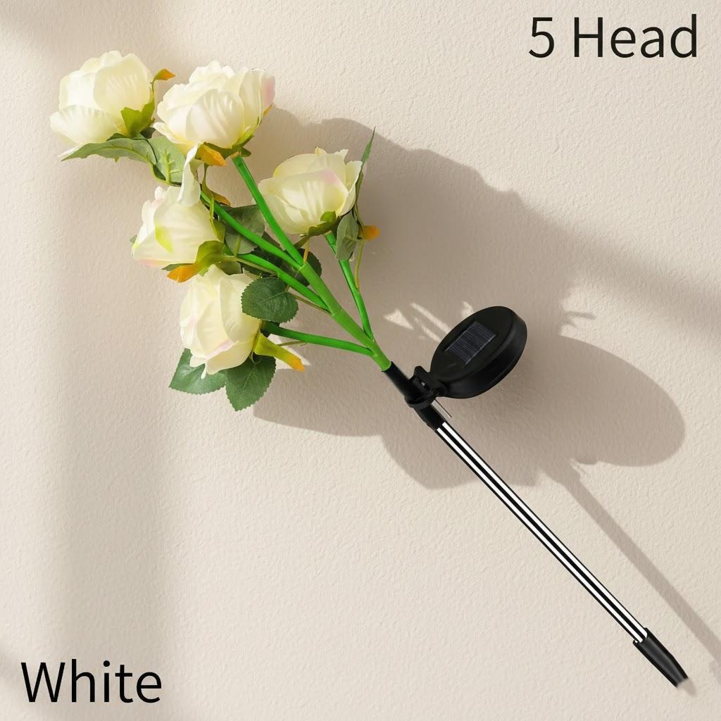 Solar Powered Outdoor Garden Decoration Waterproof Rose Flower Lawn Lights Festive Lighting