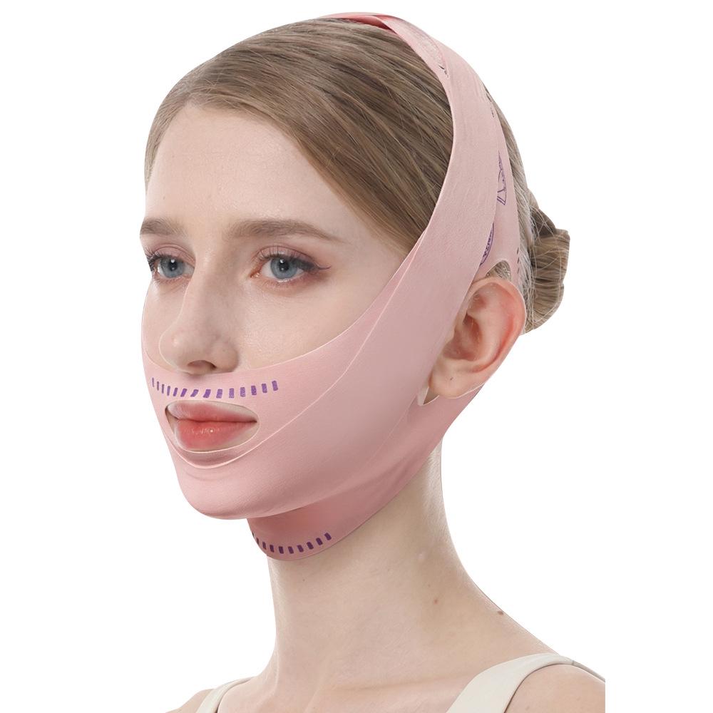 Pink Double Layer Facial Lifting Band – Sculpting Double Chin Mask Artifact