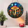 2D Flat 20cm Dreamy Starry Sky Wooden Wall Hanging Decor - Mushroom Universal Holiday Wooden Pendant, Home Decoration, Welcome Sign Party Decor