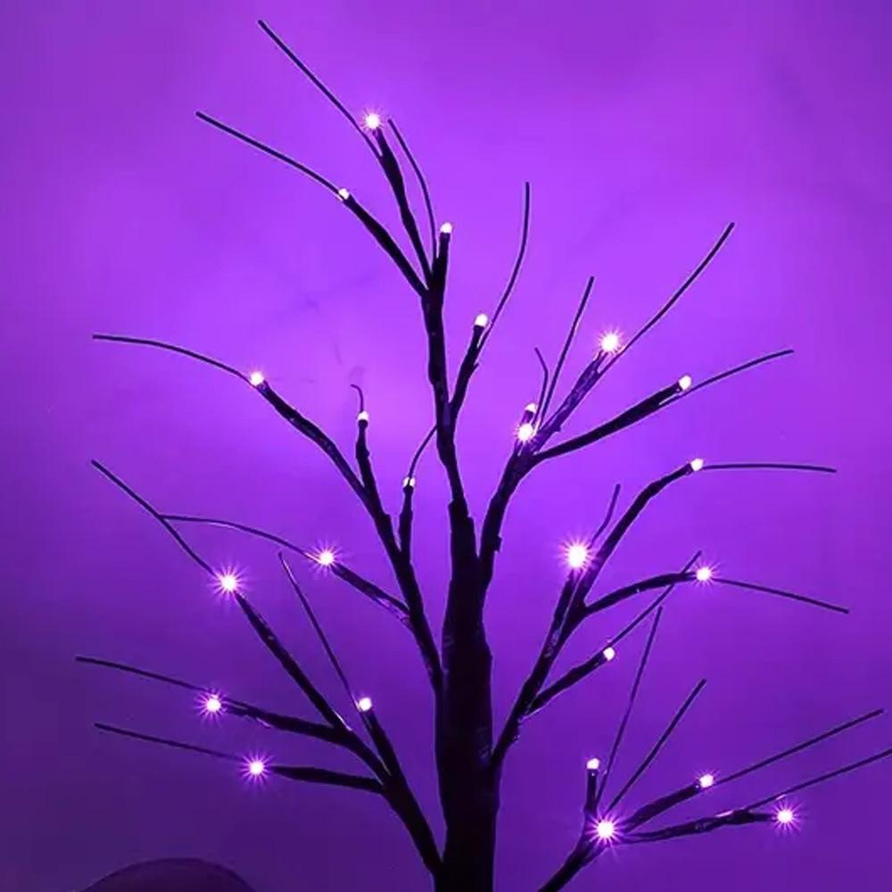 Orange And Purple Halloween Birch Tree Light Battery Operated Table Lamp Indoor Home Party Halloween Decorations Night light