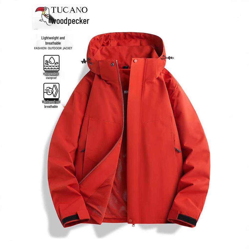 

Дятел Весна 2025 Унисекс Ветрозащитная и Водонепроницаемая Куртка с Длинным Рукавом для Альпинизма M