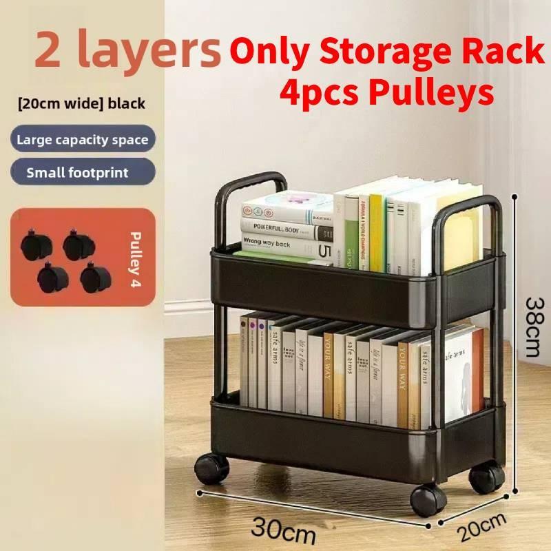 Mały wózek do przechowywania z składanymi, obrotowymi, mobilnymi półkami do organizacji kuchni i sypialni