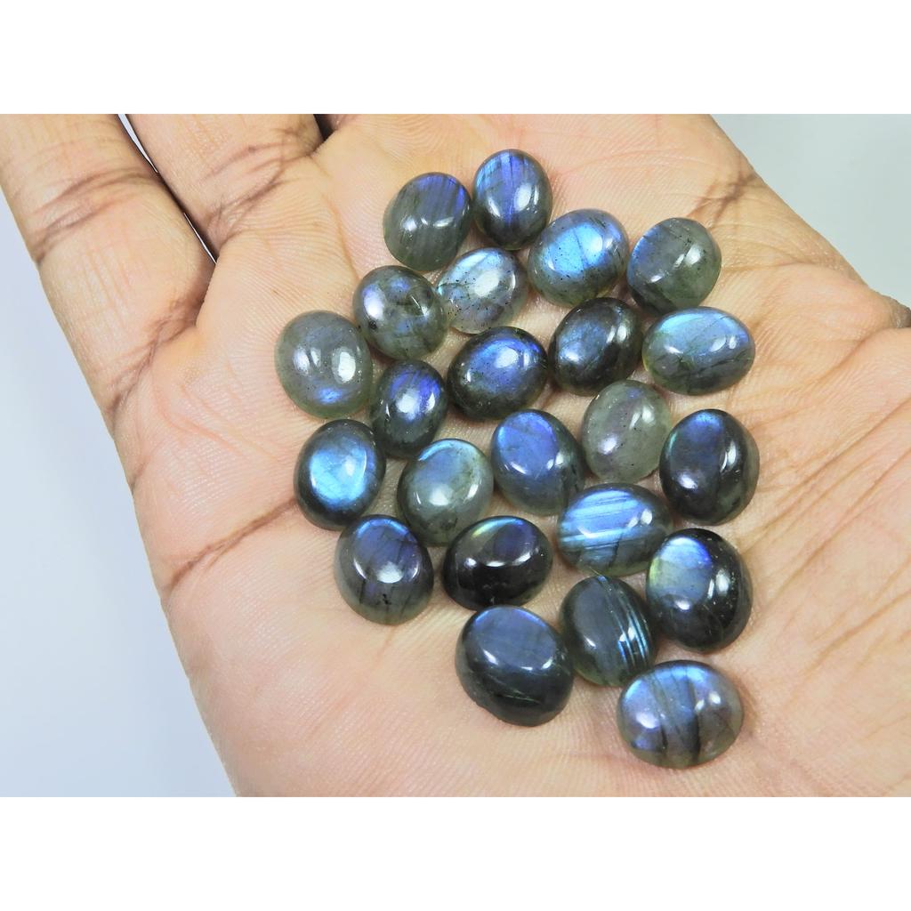 9X11MM Natural Labradorite Blue Fire Oval Cabochon Loose Gemstone 23Pcs Lot C-1079