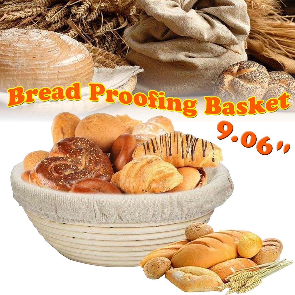 Buy 23.5cm Round Rattan Bread Proofing Basket With Cover Sourdough