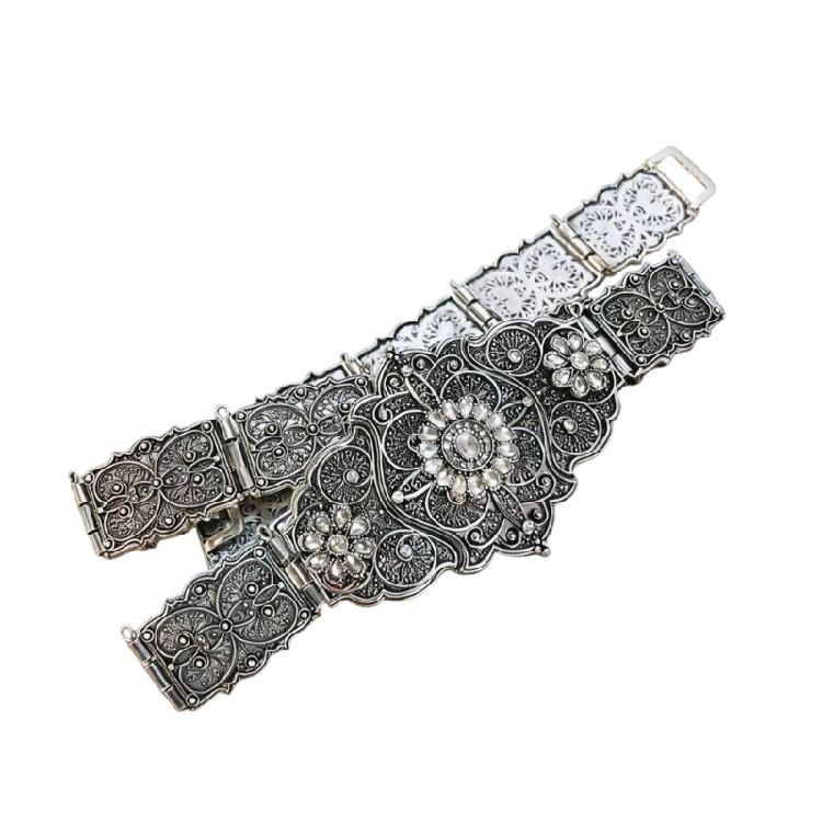 Sturdy Engraved Metal Belt Showcasing Exquisitely Caucasian Folk Art Design Celebration Girdle For Most Ages