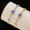 Chai Star of David Charms Bracelets Blue Turkish Evil Eyes Hexagram Stainless Steel Pendants Hand Chain Amulet Je Jewelry