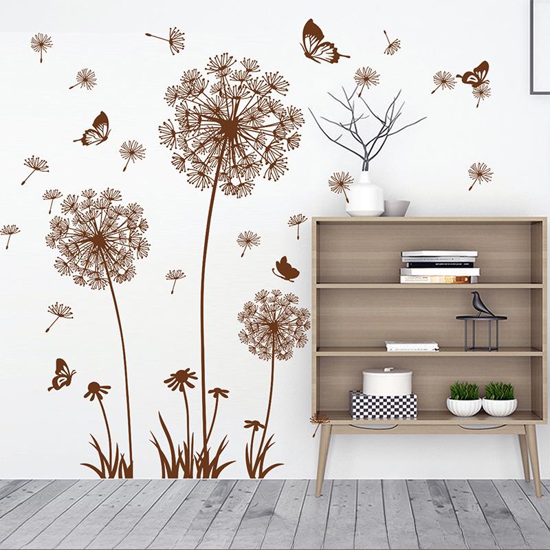 Dandelion Wall Stickers, Living Room Background Decoration, Cozy Bedroom, Room Decoration, Self-adhesive Stickers, Bedroom Wall Stickers