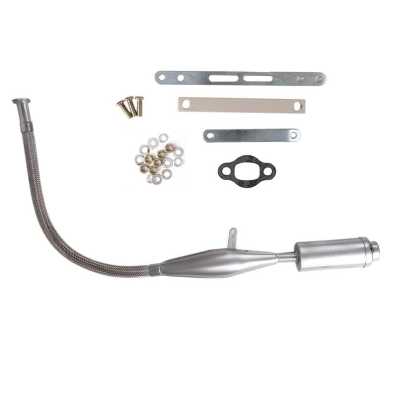 DIY Chain Tensioner Fit 80cc Engine Motor Cylinder Piston 40mm 2 In1 Racing Reed Valve Muffler Pipe For Engine Motorized Bike