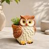 Feathered Friend Planter | Resin Construction, Textured Feather Detailing, Owl Flower Pot, for