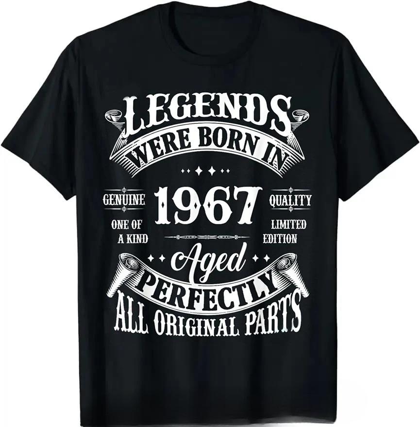 Vintage Tshirt Legend Born In 1967 Unisexs Clothing Casual Fitness T Shirt Individuality Camisas Tshirt Tops