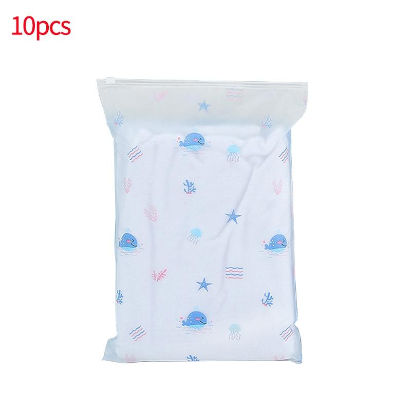 

10 шт. дорожный органайзер сумка для хранения Ziplock пластиковая молния полупрозрачная коробка для нижнего белья Ziplock водонепроницаемый упаковочный органайзер M 24x35cm