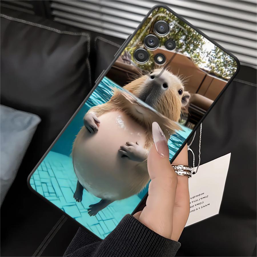 Cute Capybara Soft Back Phone Cover Case for Samsung Galaxy A50 A70 Note 20 Ultra 9 10 A04 A10 A20 A30 A40 A03 A01 A02 A06 A05